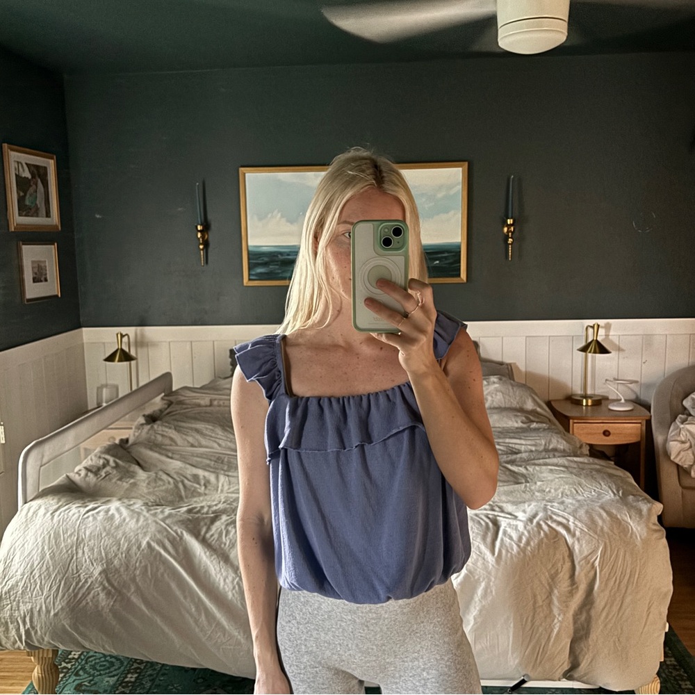 Caution to the wind Cropped Terrycloth Tank